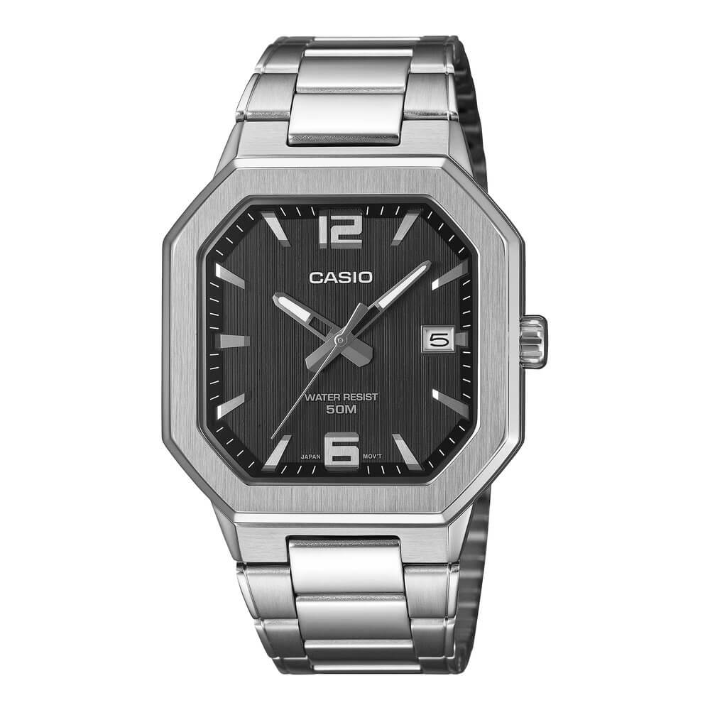 Casio MTP-B195D-1AVDF Octagonal Sport Black Dial Men's Stainless Steel Watch | Casio MTP-B195D-1AVDF - VERSE -