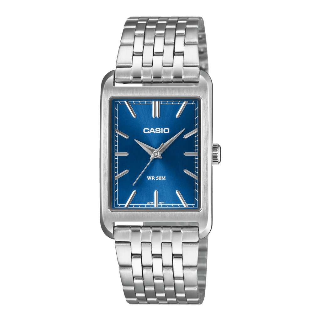 Casio MTP-B215D-2AVDF Blue Dial Stainless Steel Men's Tank Watch | Casio MTP-B215D-2AVDF - VERSE -