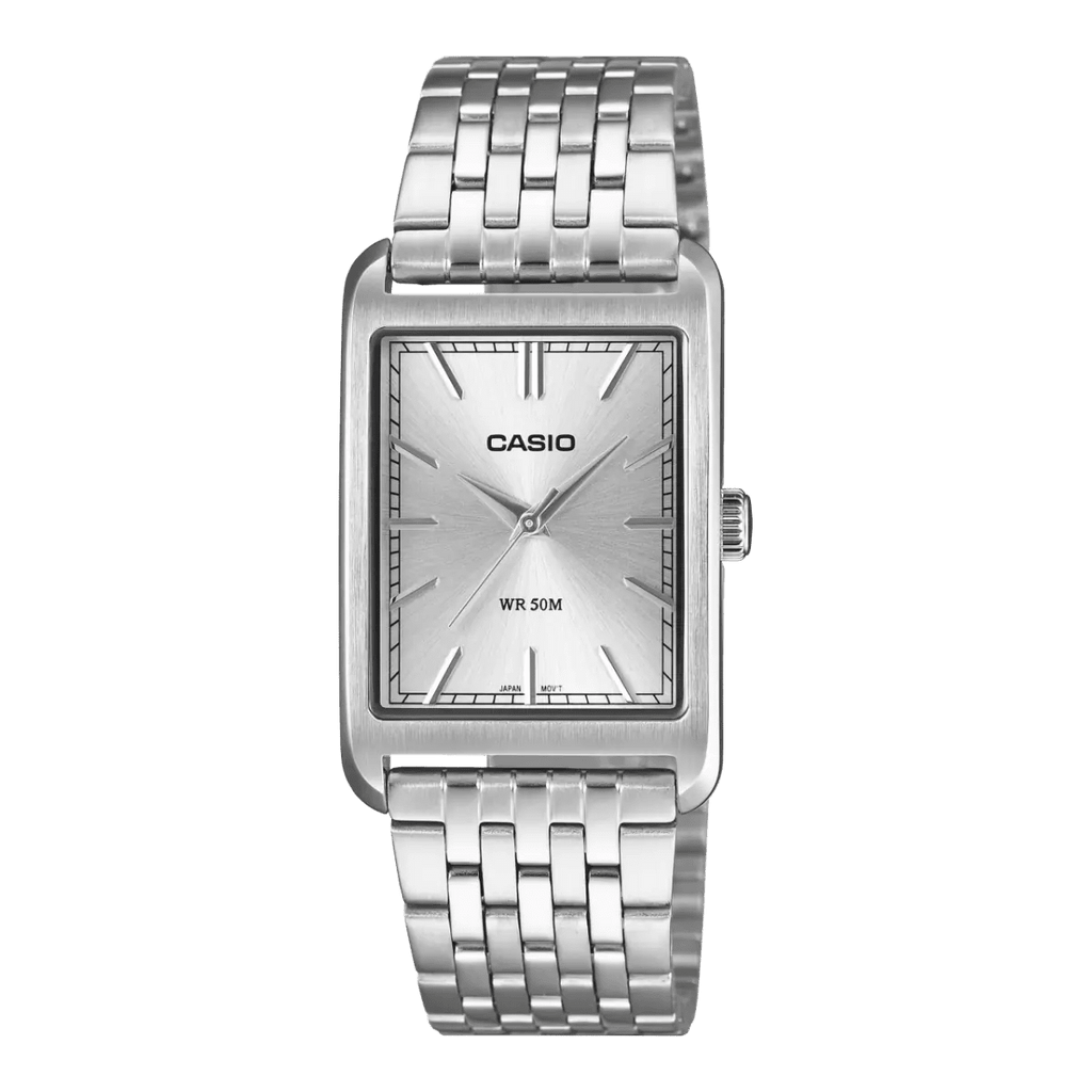 Casio MTP-B215D-7AVDF Silver Dial Stainless Steel Men's Tank Watch | Casio MTP-B215D-7AVDF - VERSE -