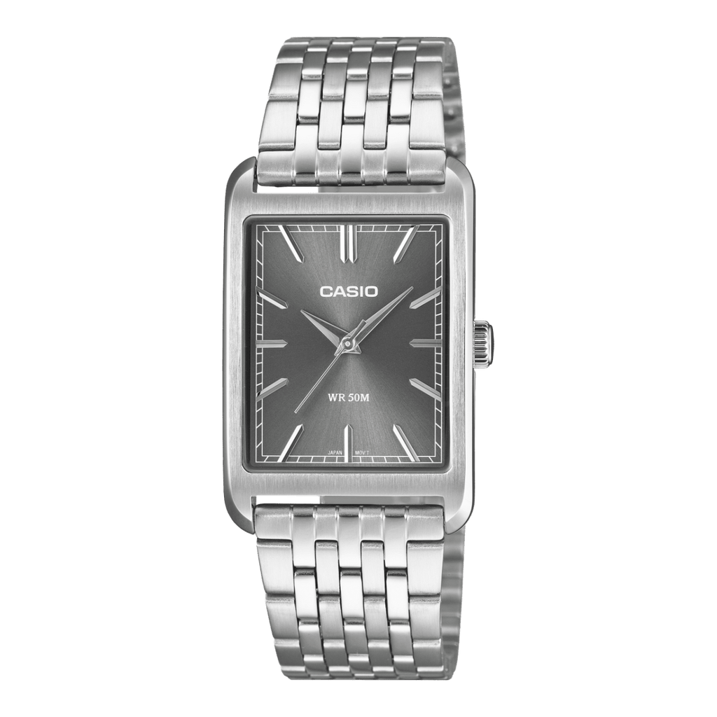 Casio MTP-B215D-8AVDF Dark Anthracite Grey Dial Stainless Steel Men's Tank Watch | Casio MTP-B215D-8AVDF - VERSE -