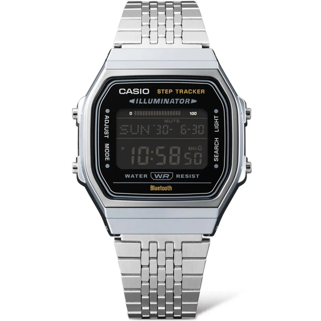 Casio Vintage ABL-100WE-1BDF Step Tracker Bluetooth Black Digital Dial Stainless Steel Unisex Watch | Casio ABL-100WE-1BDF - VERSE -
