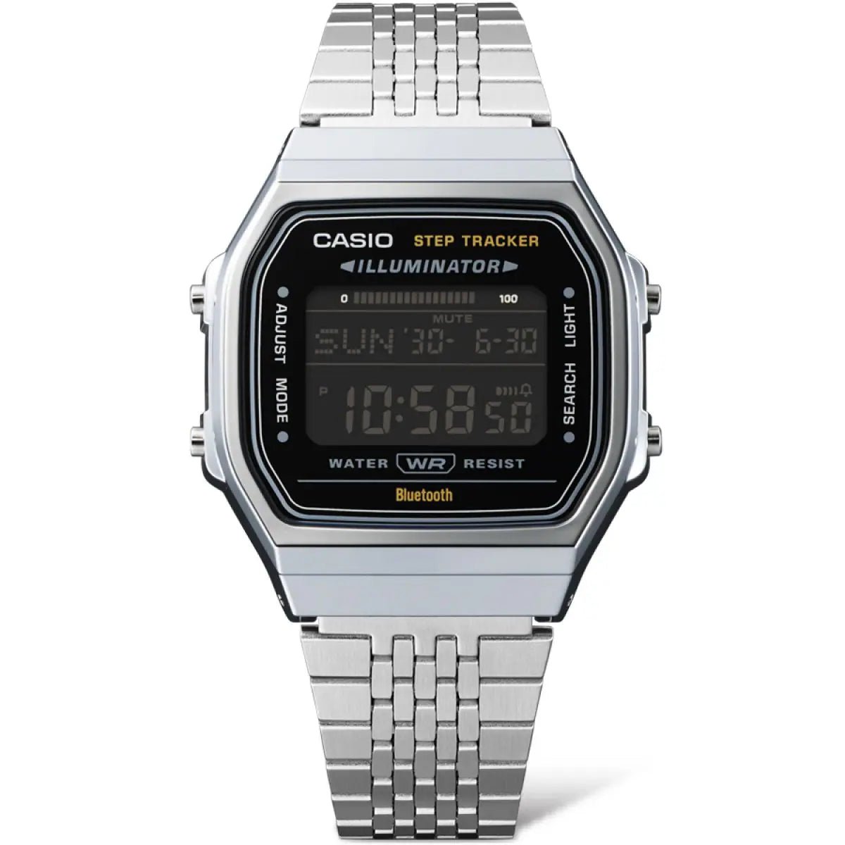 Casio Vintage ABL-100WE-1BDF Step Tracker Bluetooth Black Digital Dial Stainless Steel Unisex Watch | Casio ABL-100WE-1BDF - VERSE -