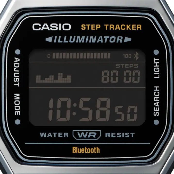 Casio Vintage ABL-100WE-1BDF Step Tracker Bluetooth Black Digital Dial Stainless Steel Unisex Watch | Casio ABL-100WE-1BDF - VERSE -