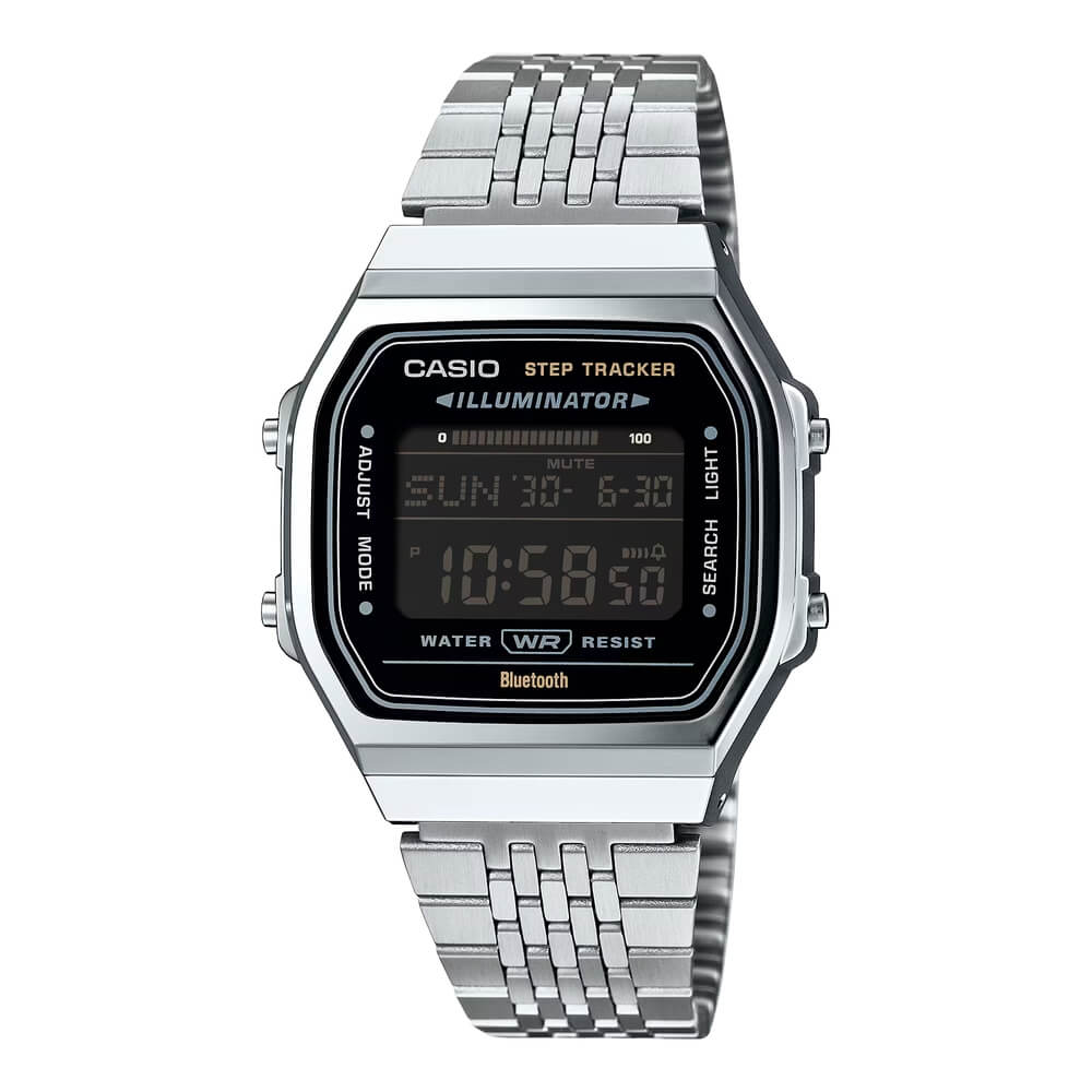 Casio Vintage ABL-100WE-1BDF Step Tracker Bluetooth Black Digital Dial Stainless Steel Unisex Watch | Casio ABL-100WE-1BDF - VERSE -