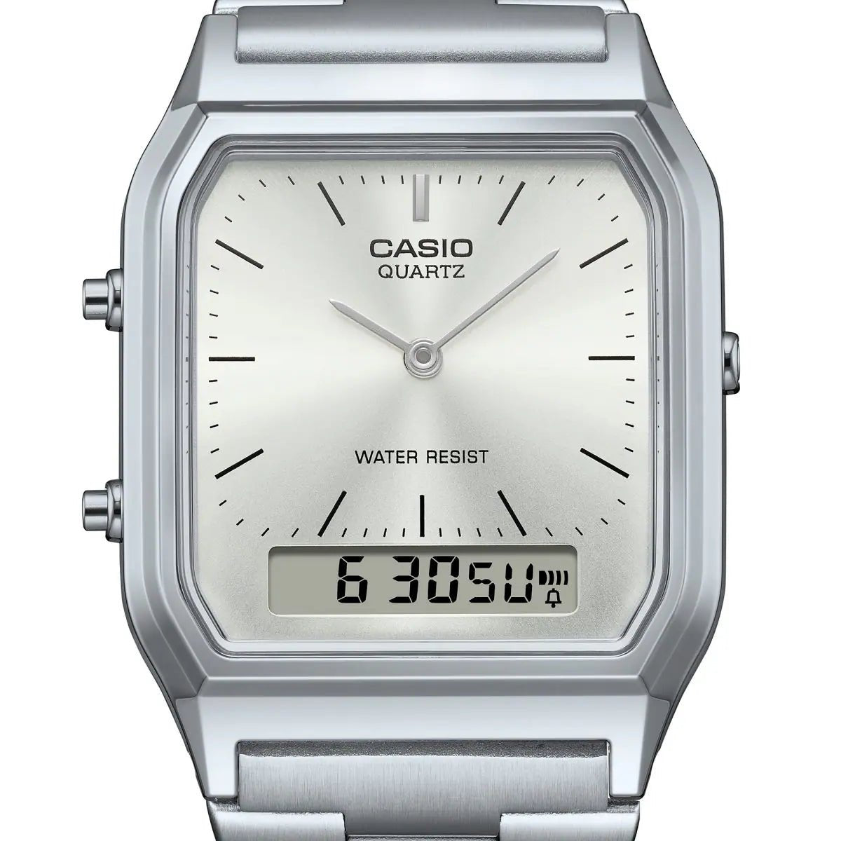Casio Vintage AQ-230A-7AMQYDF Analog-Digital Silver Dial Stainless Steel Unisex Watch | Casio AQ-230A-7AMQYDF - VERSE -