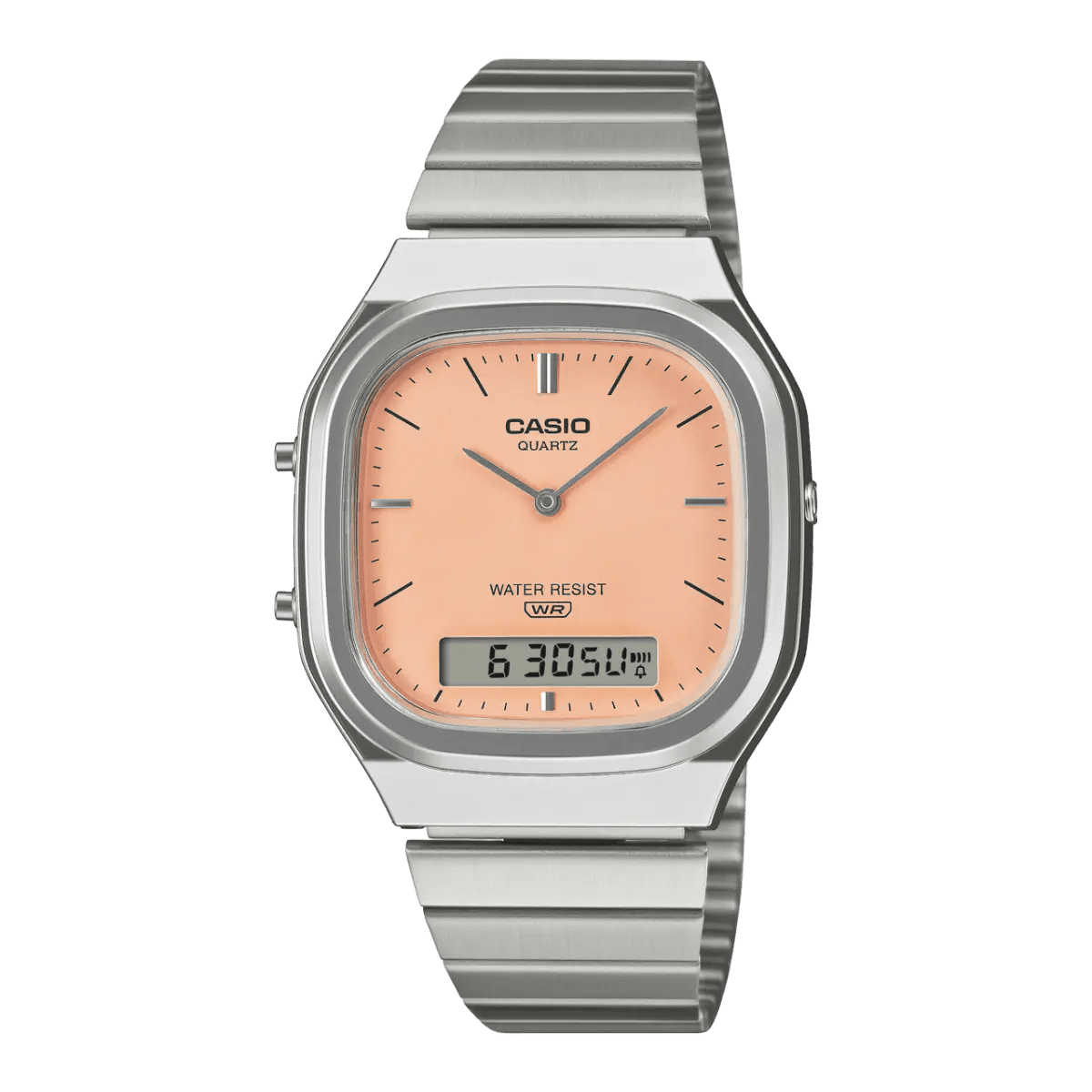 Casio Vintage AQ-240E-4ADF Salmon Pink Dial Stainless Steel Unisex Watch | Casio AQ-240E-4ADF - VERSE -