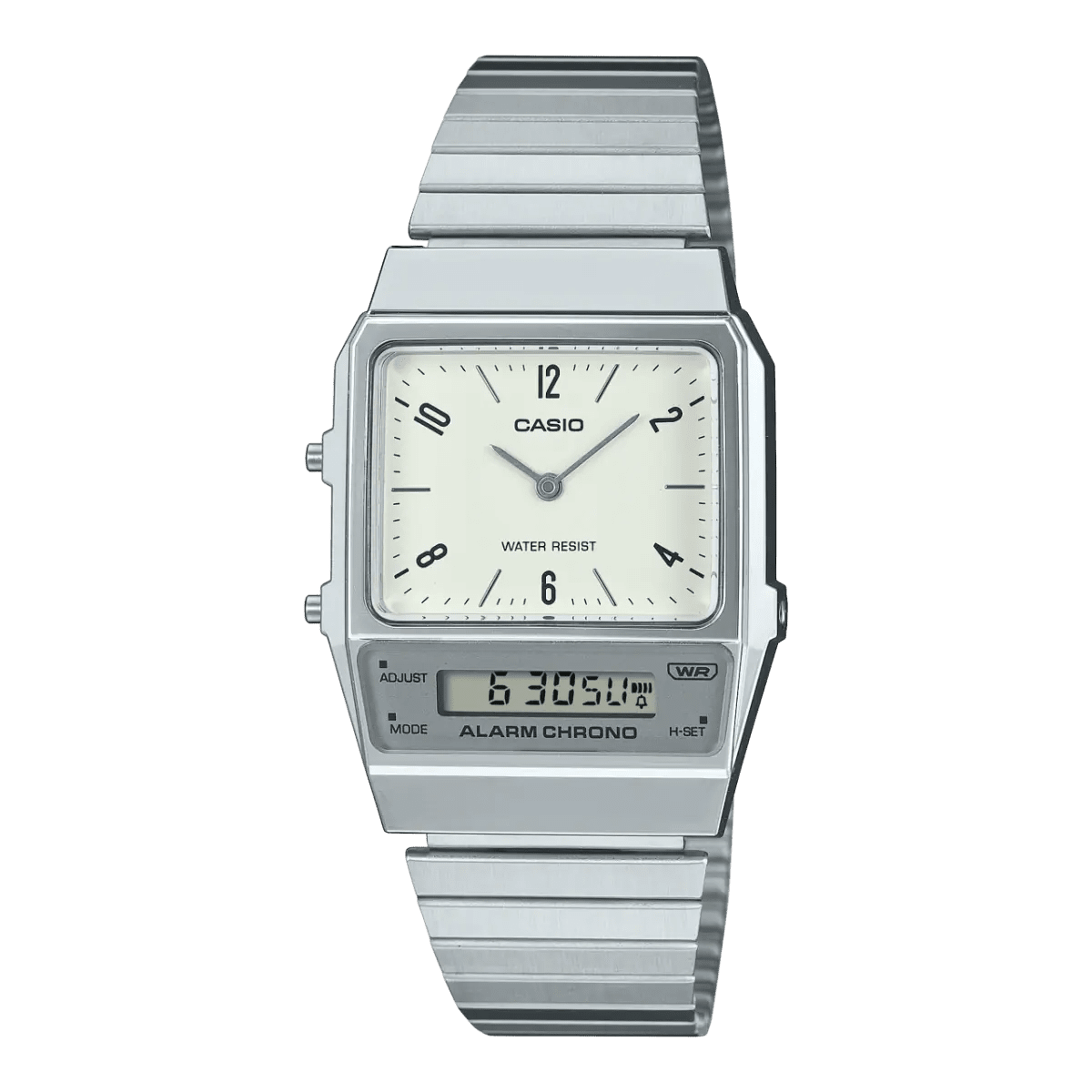 Casio Vintage AQ-800E-7A2 Analog-Digital White Dial Stainless Steel Unisex Watch | Casio AQ-800E-7A2 - VERSE -