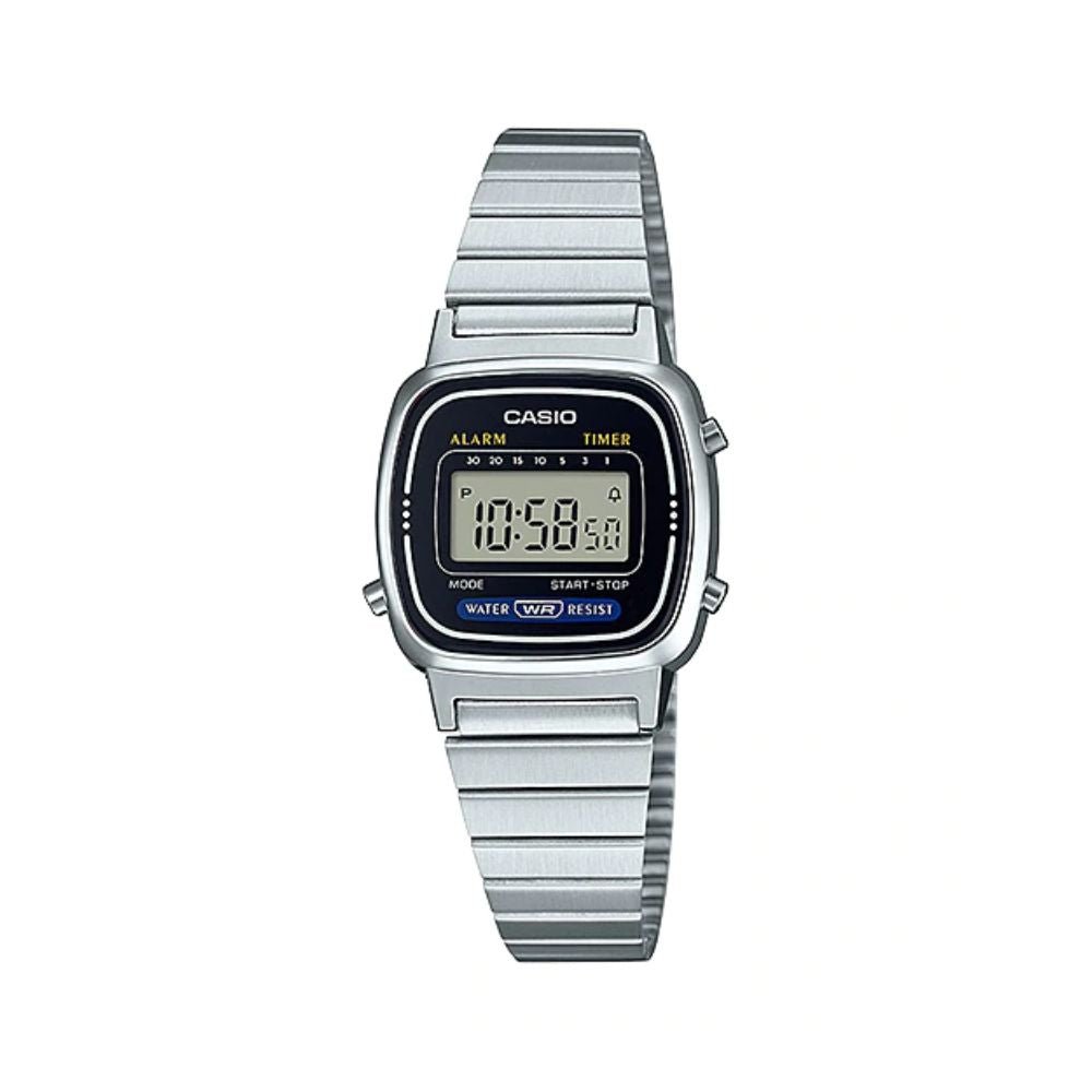 Casio Vintage LA670WA-1DF Digital Black-Grey Dial Stainless Steel Women's Digital Watch | Casio LA670WA-1DF - VERSE -