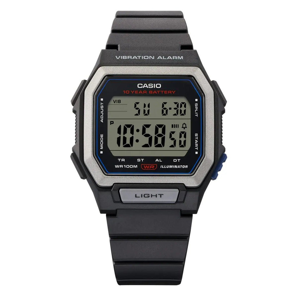 Casio W-738H-1AVDF Black Digital Dial Black Resin Men's 100m Sports Watch | Casio W-738H-1AVDF - VERSE -