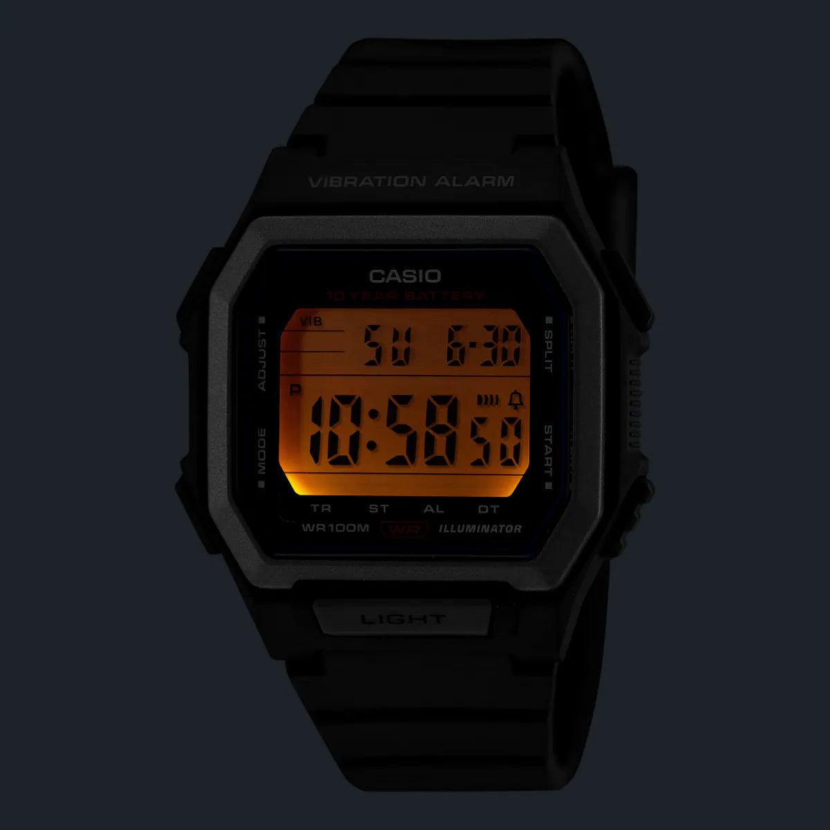 Casio W-738H-1AVDF Black Digital Dial Black Resin Men's 100m Sports Watch | Casio W-738H-1AVDF - VERSE -