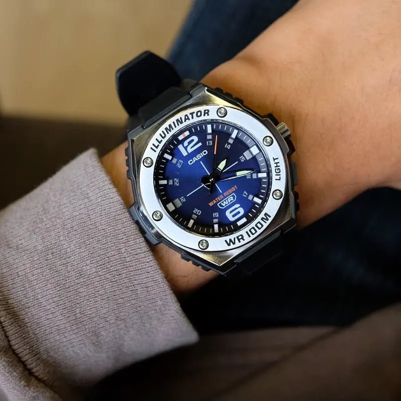 Casio Youth MWA-100H-2AVDF Royal Blue Dial Black Resin Men's Watch | Casio MWA-100H-2AVDF - VERSE -