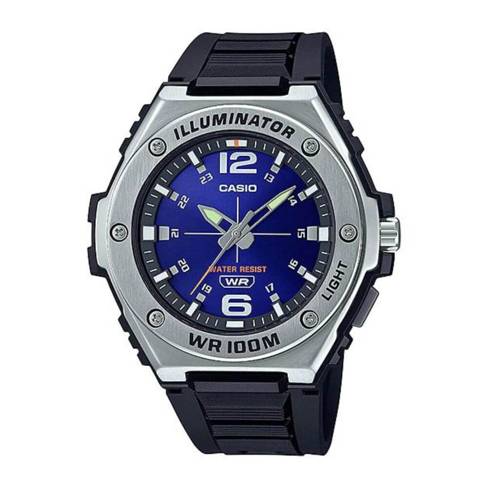Casio Youth MWA-100H-2AVDF Royal Blue Dial Black Resin Men's Watch | Casio MWA-100H-2AVDF - VERSE -