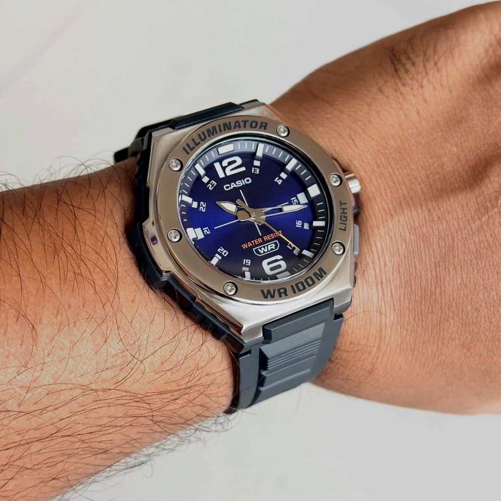 Casio Youth MWA-100H-2AVDF Royal Blue Dial Black Resin Men's Watch | Casio MWA-100H-2AVDF - VERSE -