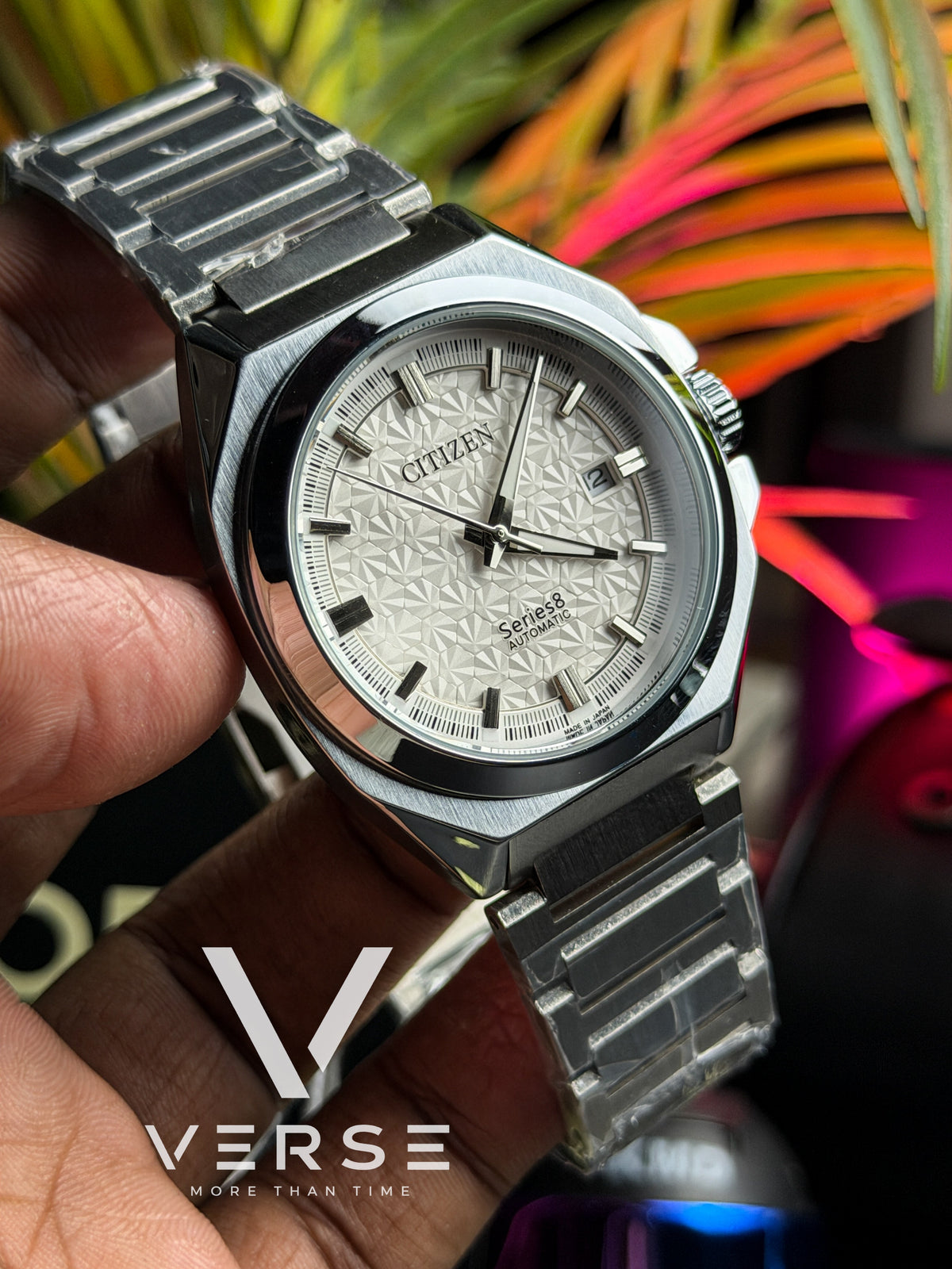 Citizen Series 8 Style Automatic Watch – White Geometric Dial- (Double A) - VERSE -