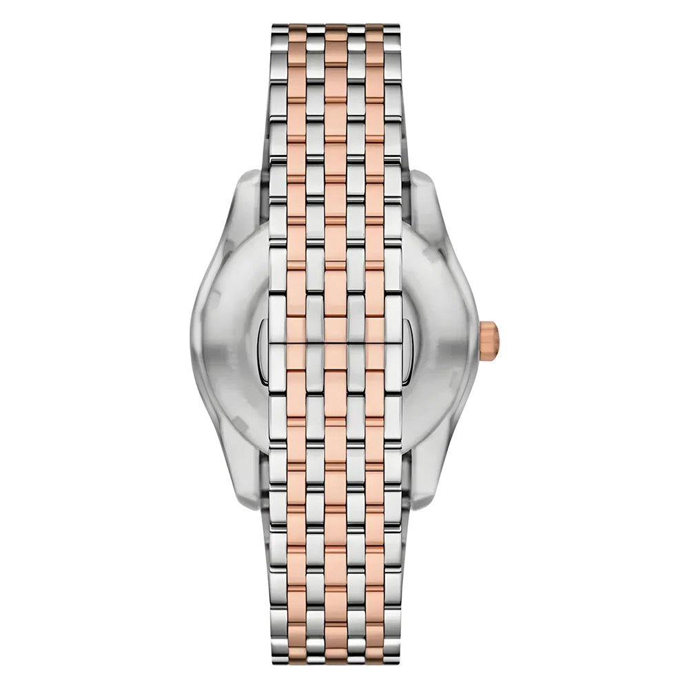 Emporio Armani Antonio Automatic Silver Skeleton Dial Two-Tone Stainless Steel Men's Watch | Emporio Armani AR60092 - VERSE -