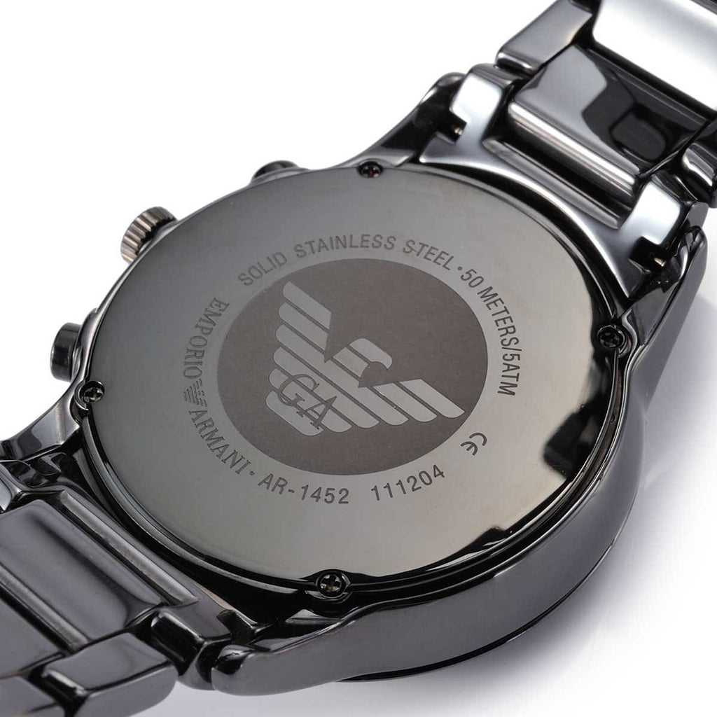 Emporio Armani Ceramica Chronograph Triple Black Ceramic Men's Watch | Emporio Armani AR1451 - VERSE -