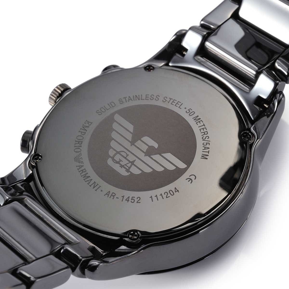 Emporio Armani Ceramica Chronograph Triple Black Ceramic Men's Watch | Emporio Armani AR1451 - VERSE -