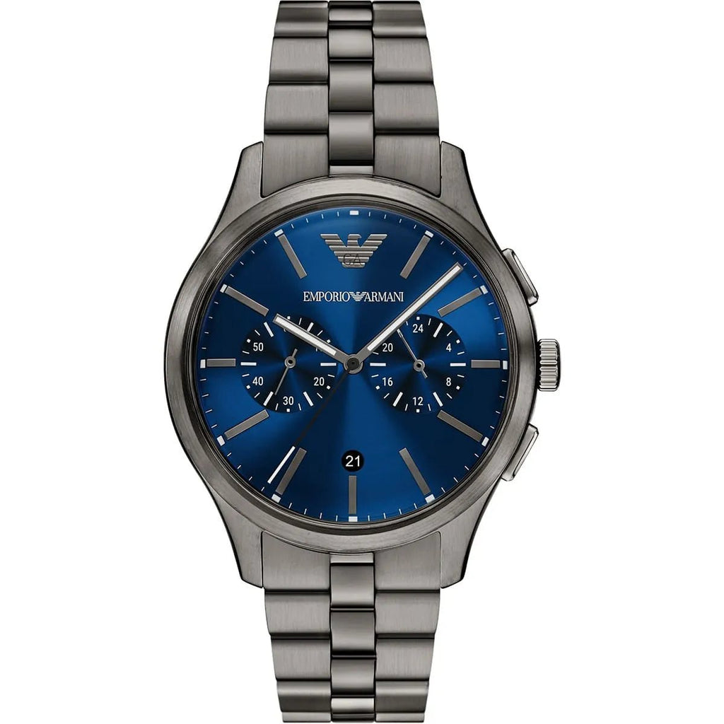 Emporio Armani Dario Chronograph Navy Blue Dial Gunmetal Stainless Steel Men's Watch | Emporio Armani AR11729 - VERSE -