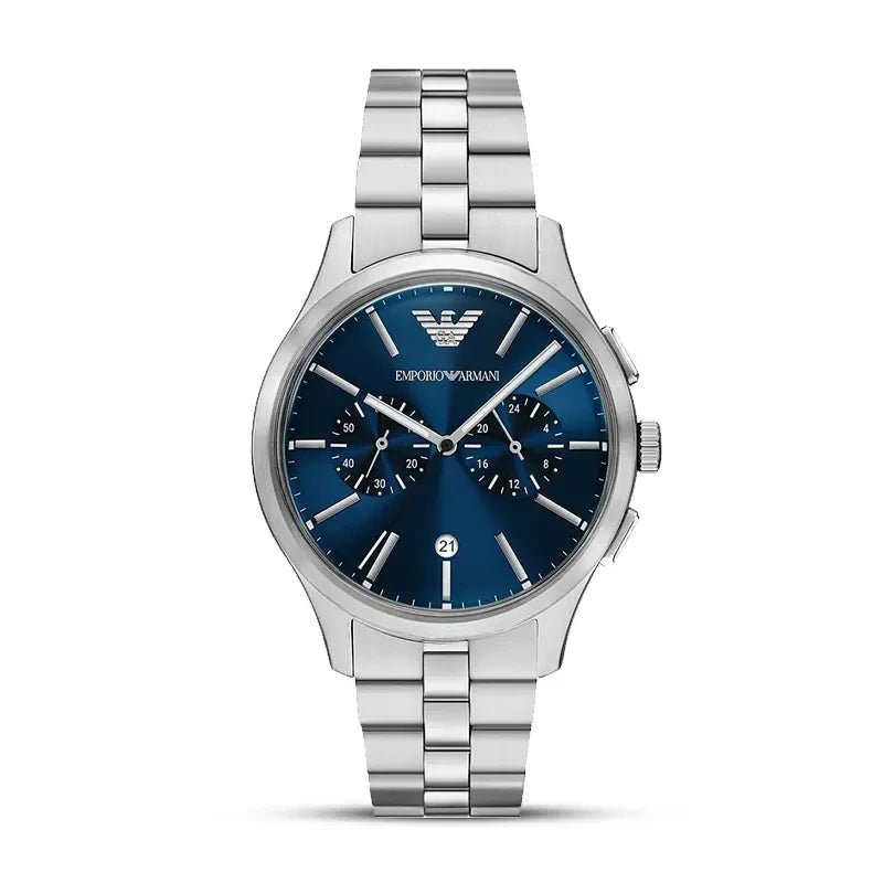 Emporio Armani Dario Chronograph Navy Blue Dial Stainless Steel Men's Watch | Emporio Armani AR11728 - VERSE -