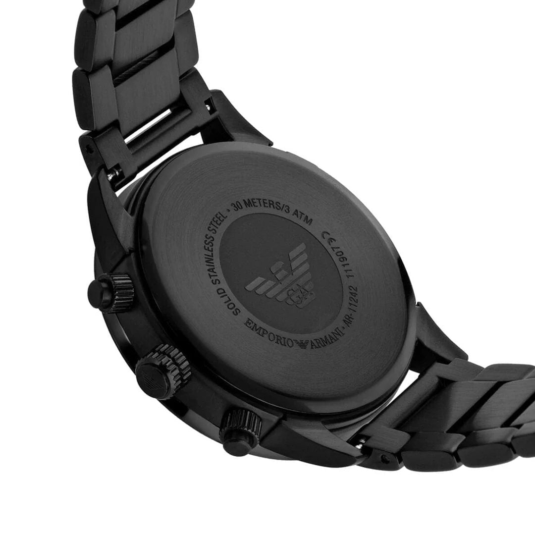 Emporio Armani Mario Chronograph Black Dial Black Stainless Steel Men's Watch | Emporio Armani AR11242 - VERSE -