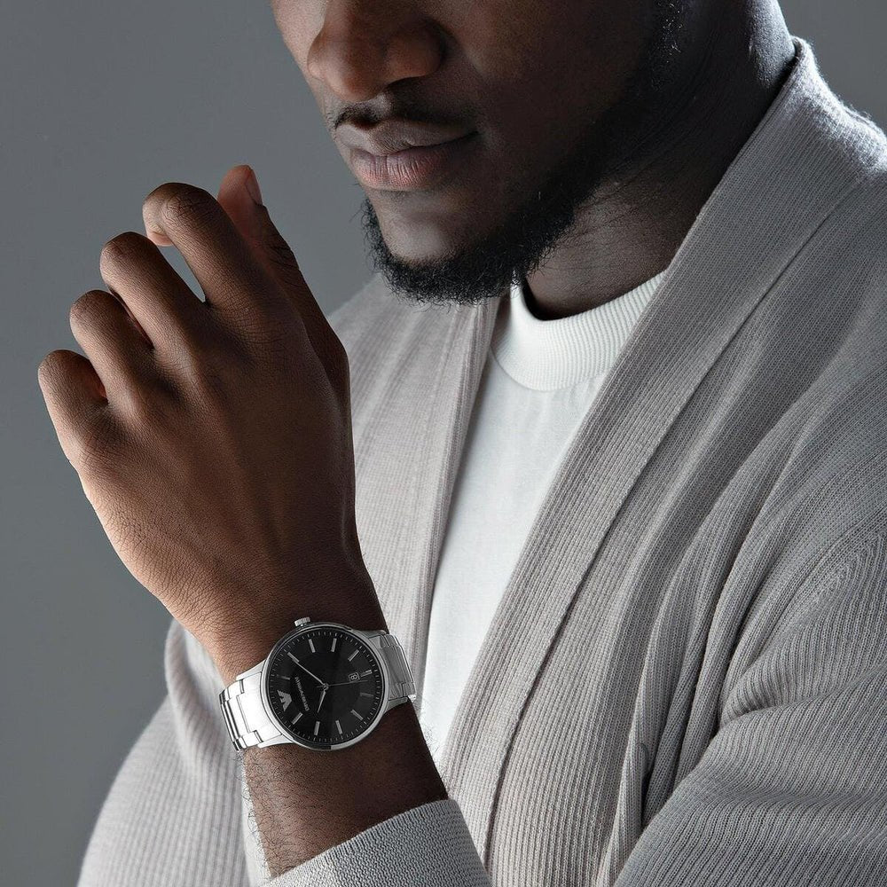Emporio Armani Renato Black Dial Stainless Steel Men's Watch | Emporio Armani AR11181 - VERSE -