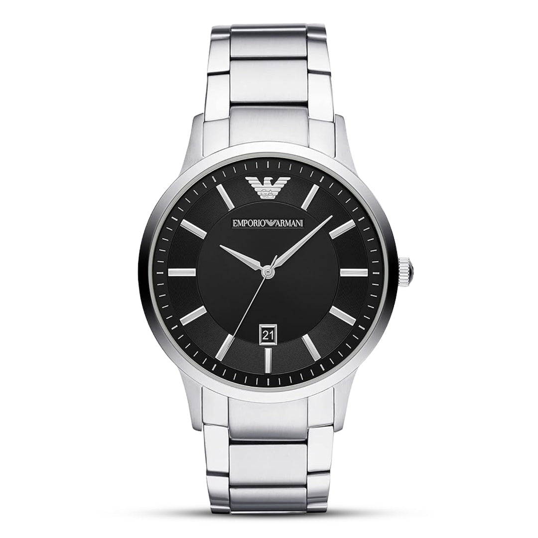 Emporio Armani Renato Black Dial Stainless Steel Men's Watch | Emporio Armani AR11181 - VERSE -