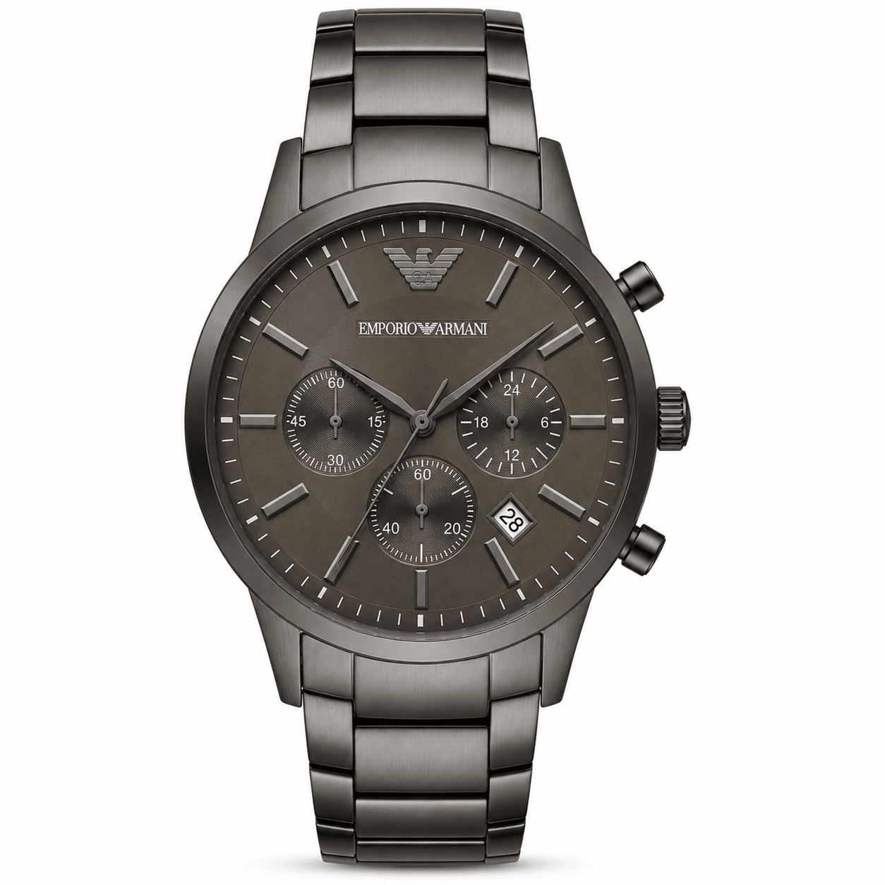 Emporio Armani Renato Chronograph Gunmetal Grey Dial Stainless Steel Men's Watch | Emporio Armani AR2454 - VERSE -