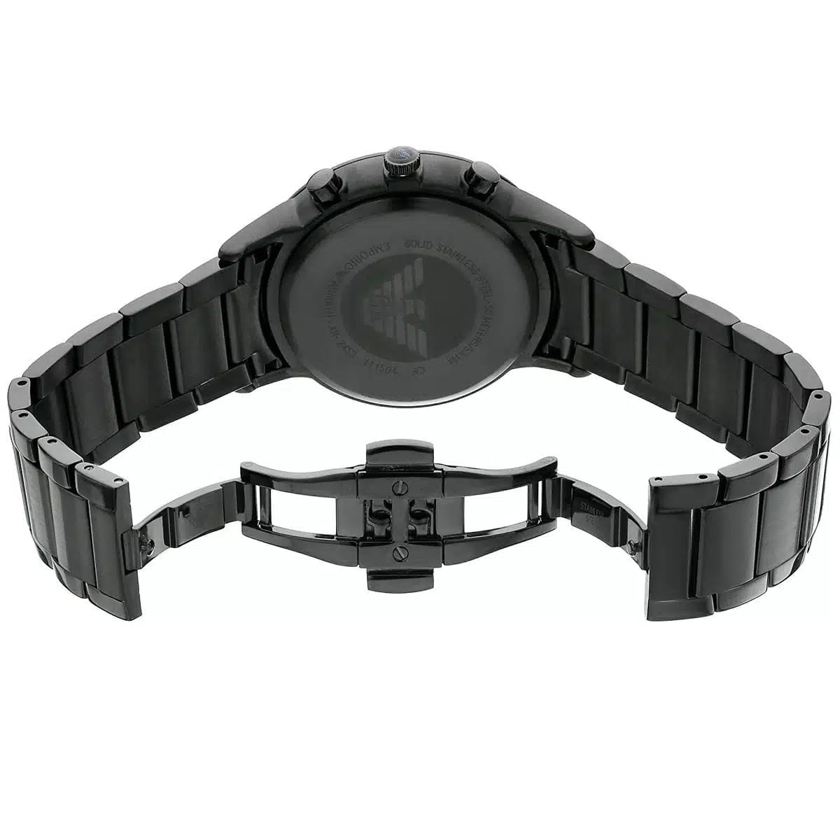 Emporio Armani Renato Classic Chronograph Black Dial Triple Black Stainless Steel Men's Watch | Emporio Armani AR2453 - VERSE -