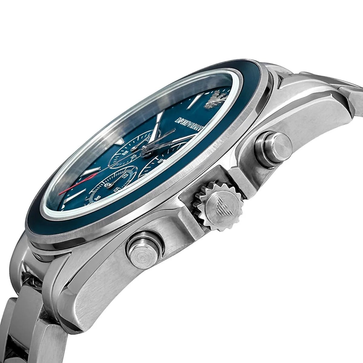 Emporio Armani Sportivo Tazio Chronograph Ocean Blue Dial Stainless Steel Men's Watch | Emporio Armani AR6091 - VERSE -