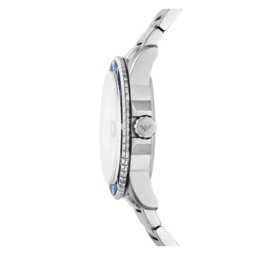 Emporio Armani World Explorer Marine Blue Arabic Dial Stainless Steel Men's 100M Watch | Emporio Armani AR80076 - VERSE -