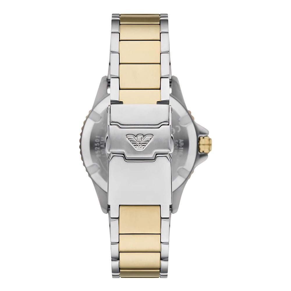 Emporio Armani World Explorer Marine Blue Dial Two-Tone Stainless Steel Men's 100M Watch | Emporio Armani AR11682 - VERSE -