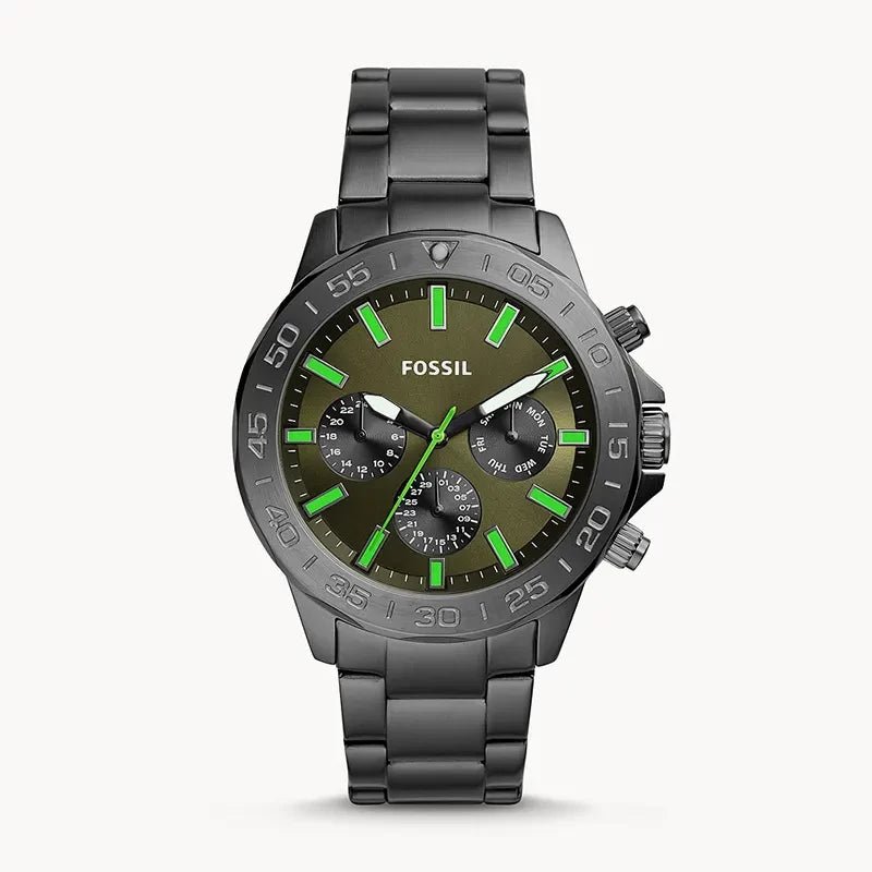 Fossil Bannon Multifunction Forest Green Dial Smoke Stainless Steel Men's Watch | Fossil BQ2504 - VERSE -