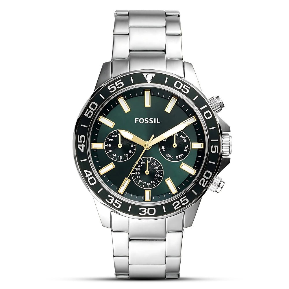 Fossil Bannon Multifunction Green Dial Stainless Steel Men's Watch | Fossil BQ2492 - VERSE -