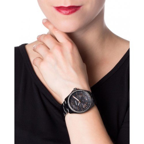 Fossil Cecile Multifunction Matte Black Dial Black Stainless Steel Women's Watch | Fossil AM4522 - VERSE -