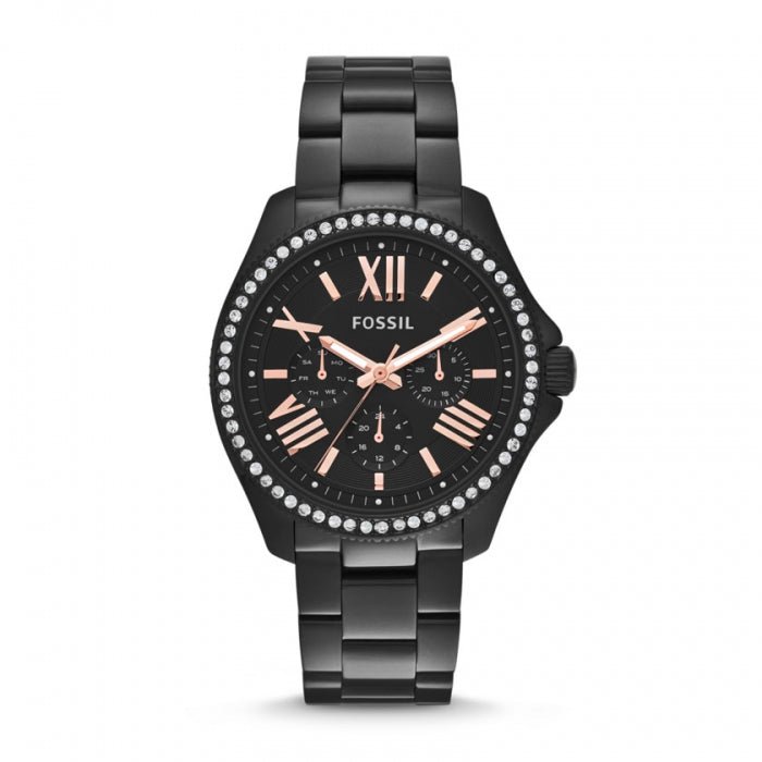 Fossil Cecile Multifunction Matte Black Dial Black Stainless Steel Women's Watch | Fossil AM4522 - VERSE -