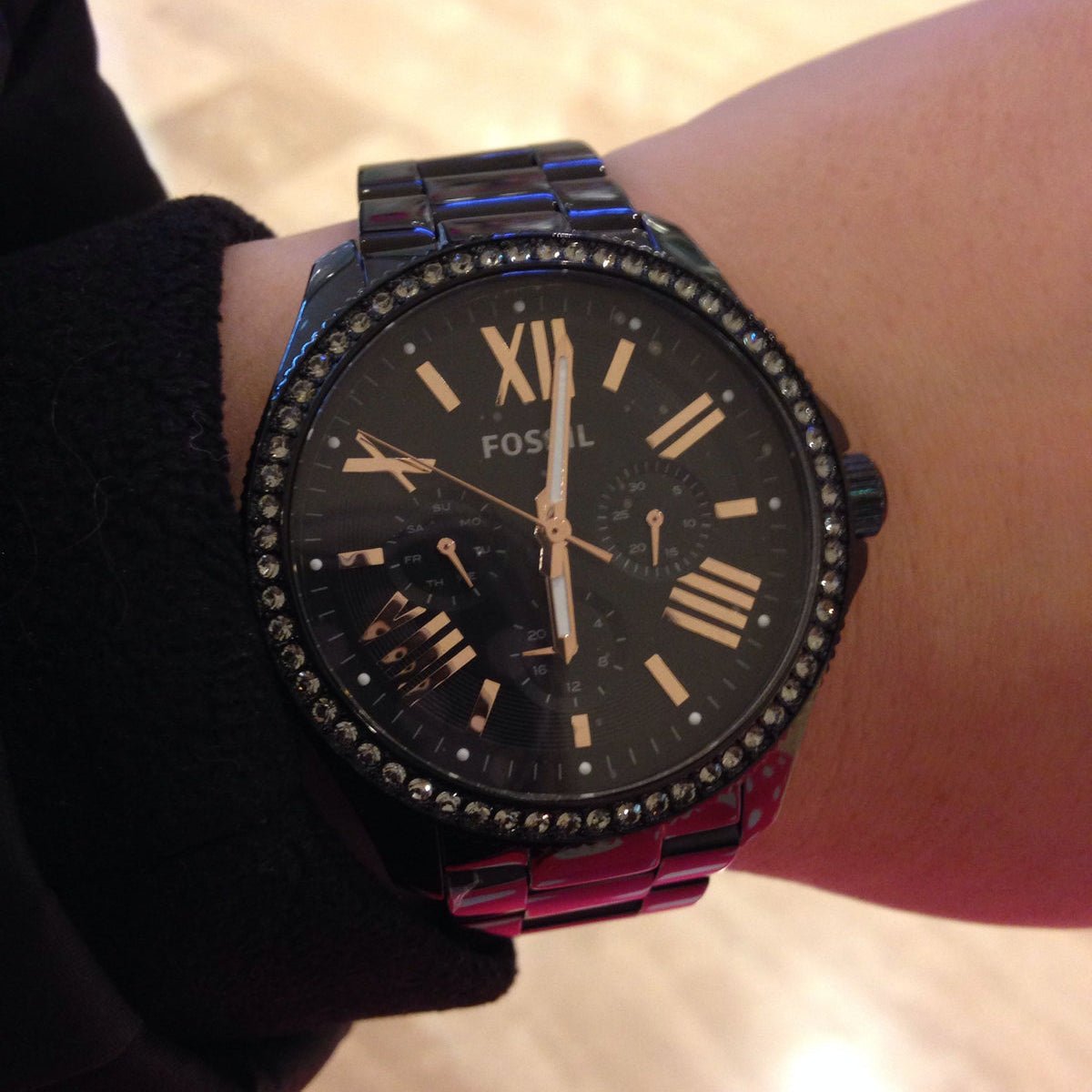 Fossil Cecile Multifunction Matte Black Dial Black Stainless Steel Women's Watch | Fossil AM4522 - VERSE -