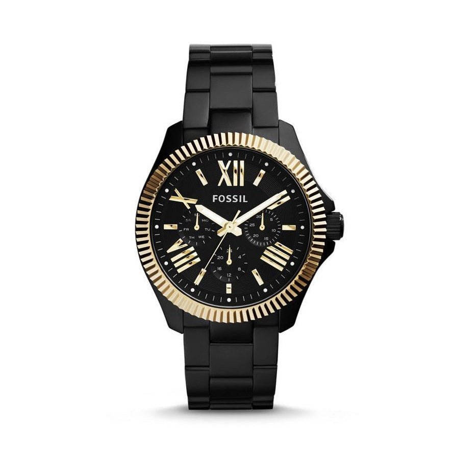 Fossil Cecile Multifunction Matte Black Dial Black Stainless Steel Women's Watch | Fossil AM4606 - VERSE -