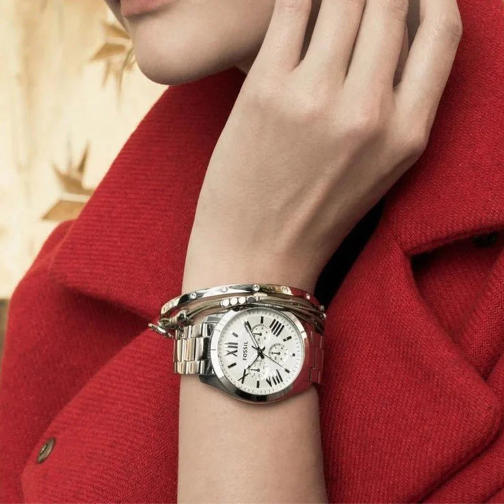 Fossil Cecile Multifunction Silver Dial Stainless Steel Women's Watch | Fossil AM4509 - VERSE -