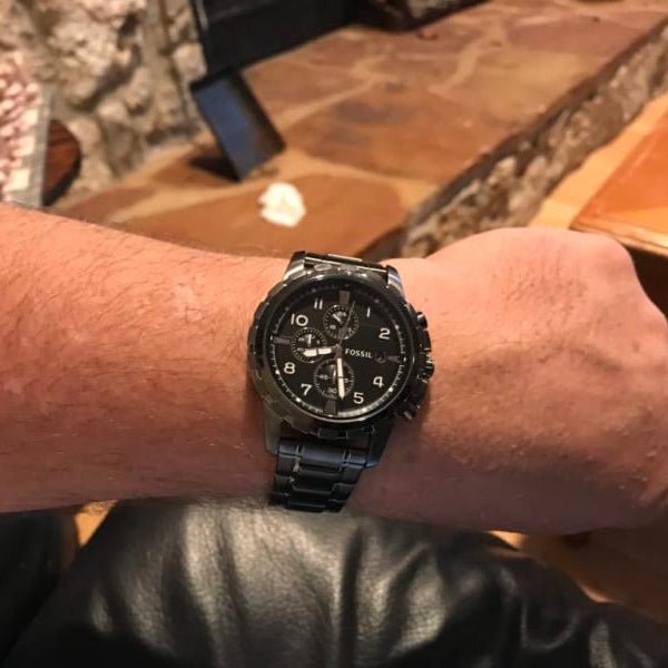 Fossil Dean Chronograph Black Dial Smoke Grey Stainless Steel Men's Watch | Fossil FS4721 - VERSE -