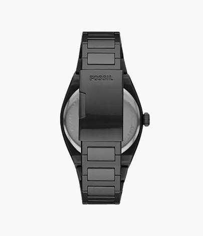 Fossil Everett Three - Hand Date Black Stainless Steel Men’s Watch | Fossil FS5824 - VERSE - 