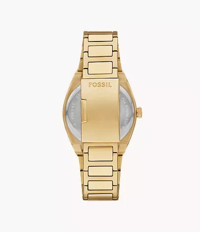 Fossil Everett Three - Hand Date Gold - Tone Stainless Steel Men’s Watch | Fossil FS6090 - VERSE - 