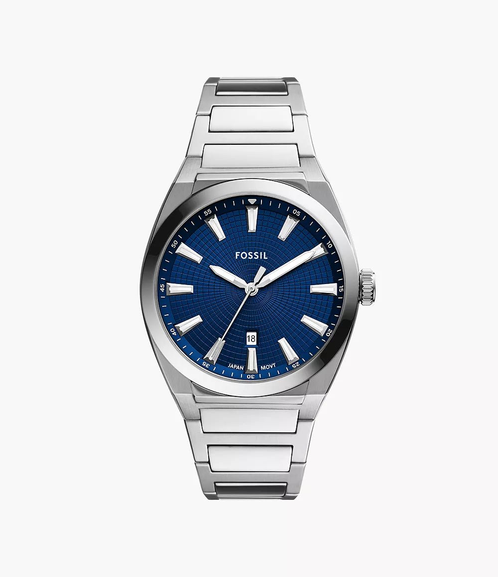 Fossil Everett Three - Hand Date Stainless Steel Men’s Watch | Fossil FS5822 - VERSE - 