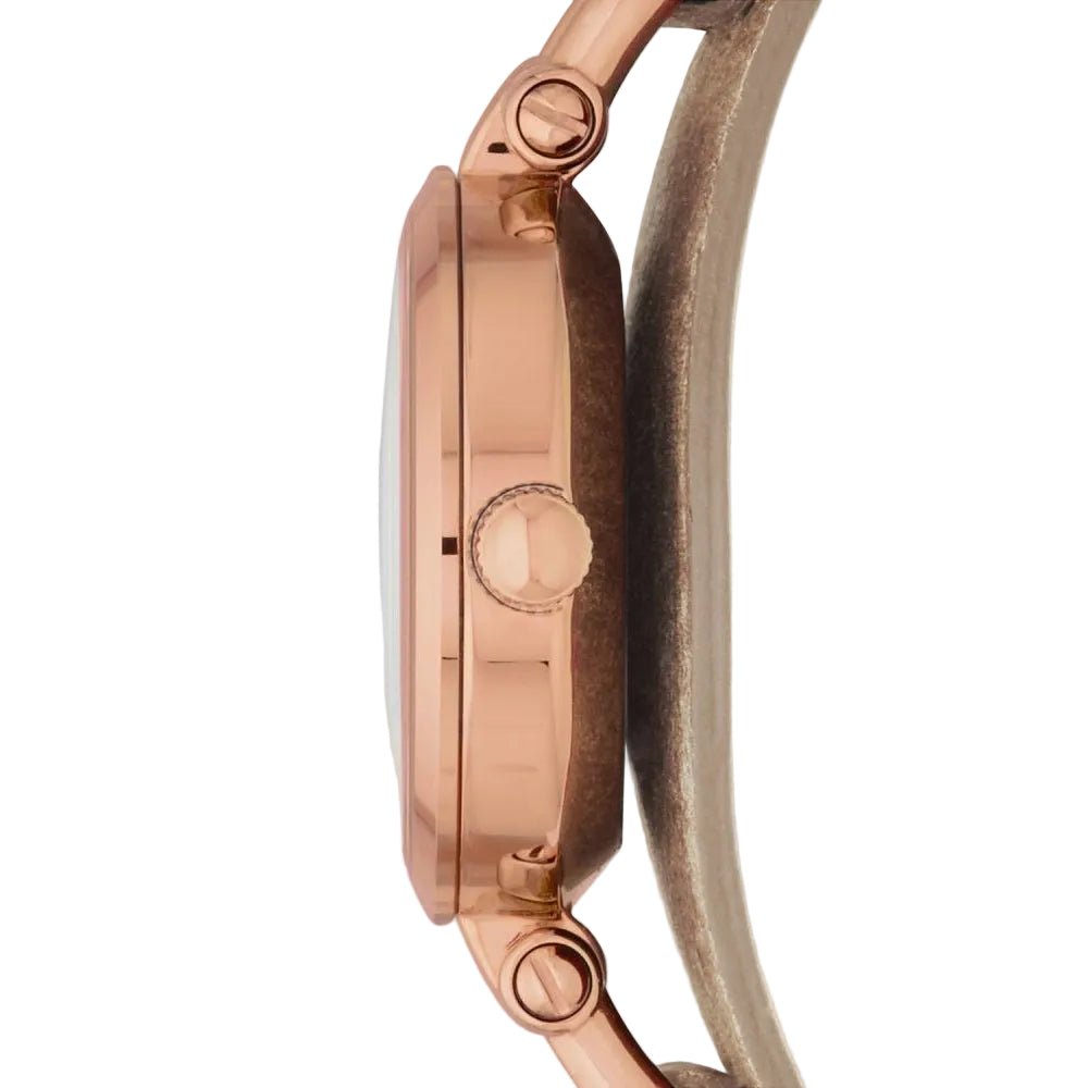 Fossil Georgia Mini Rose Gold Dial Sand Leather Women's Watch | Fossil ES3262 - VERSE -