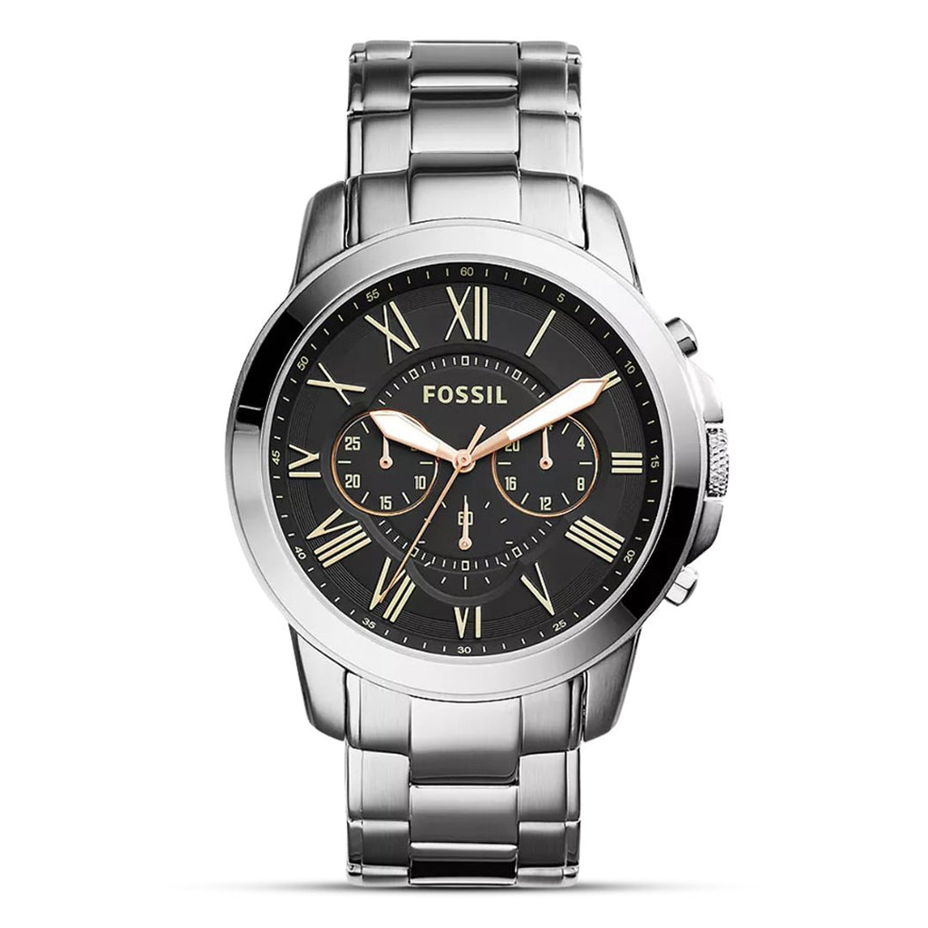 Fossil Grant Chronograph Black Dial Stainless Steel Men's Watch | Fossil FS4994 - VERSE -