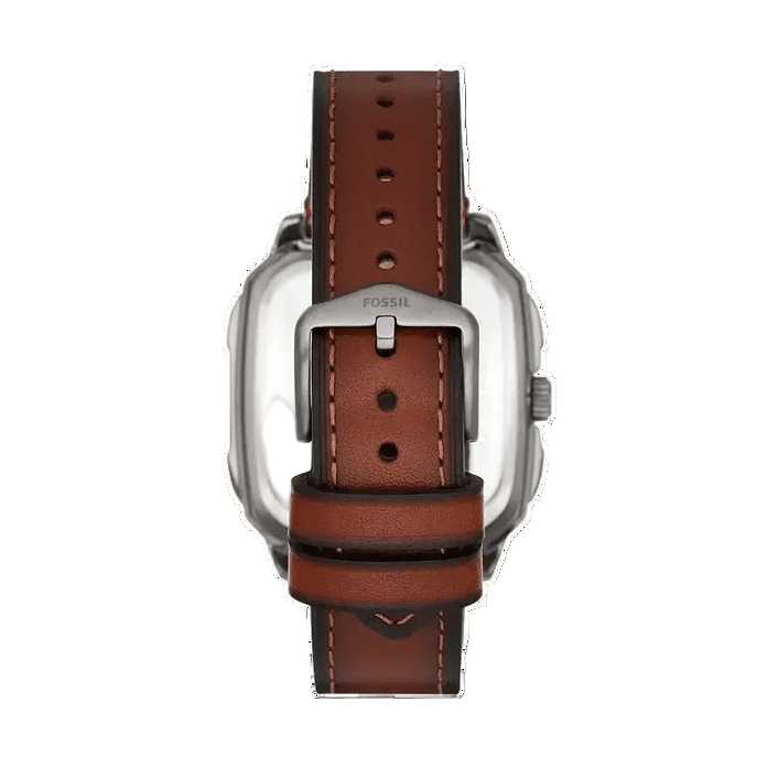 Fossil Inscription Three-Hand Date Anthracite Black Dial Brown Leather Men's Watch | Fossil FS5934 - VERSE -