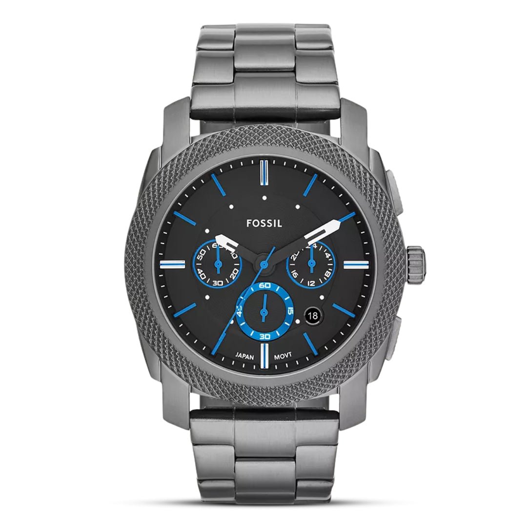 Fossil Machine Chronograph Matte Black Dial Gunmetal-Grey Stainless Steel Men's Watch | Fossil FS4931 - VERSE -