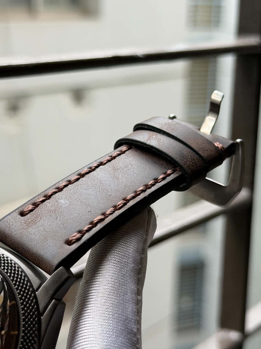 Fossil Machine Quartz Three-Hand Day-Date | Black Dial Brown Leather - ( Double A ) - VERSE -