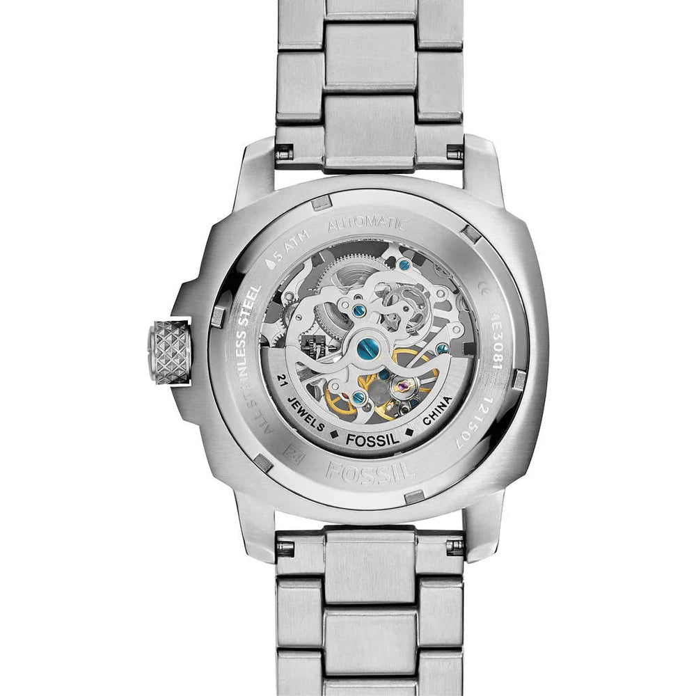 Fossil Modern Machine Automatic Silver Stainless Steel Men’s Watch | Model ME3081 - VERSE - 