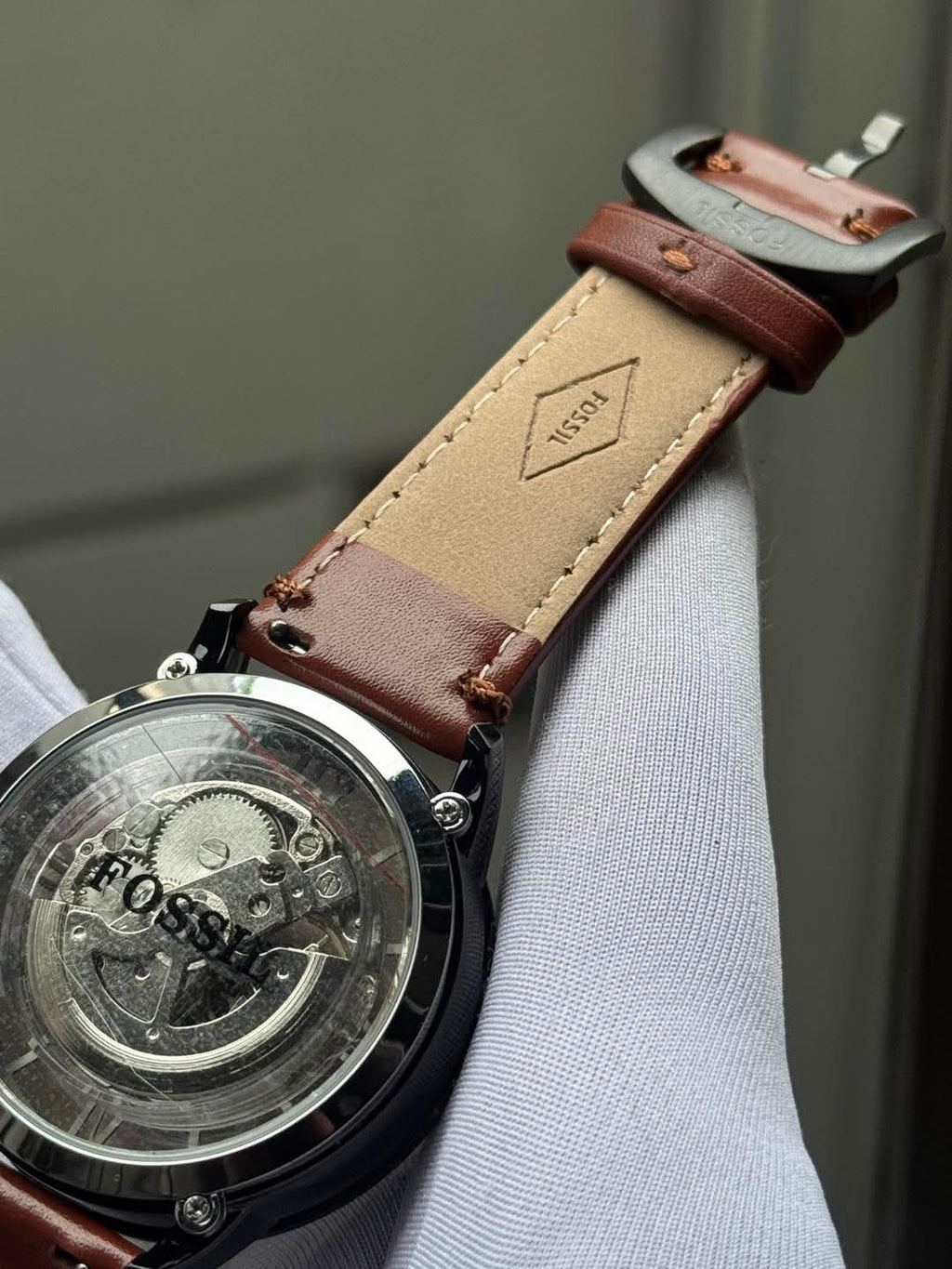 Fossil Townsman Automatic | Espresso Brown Leather Black Case - ( Double A ) - VERSE - 