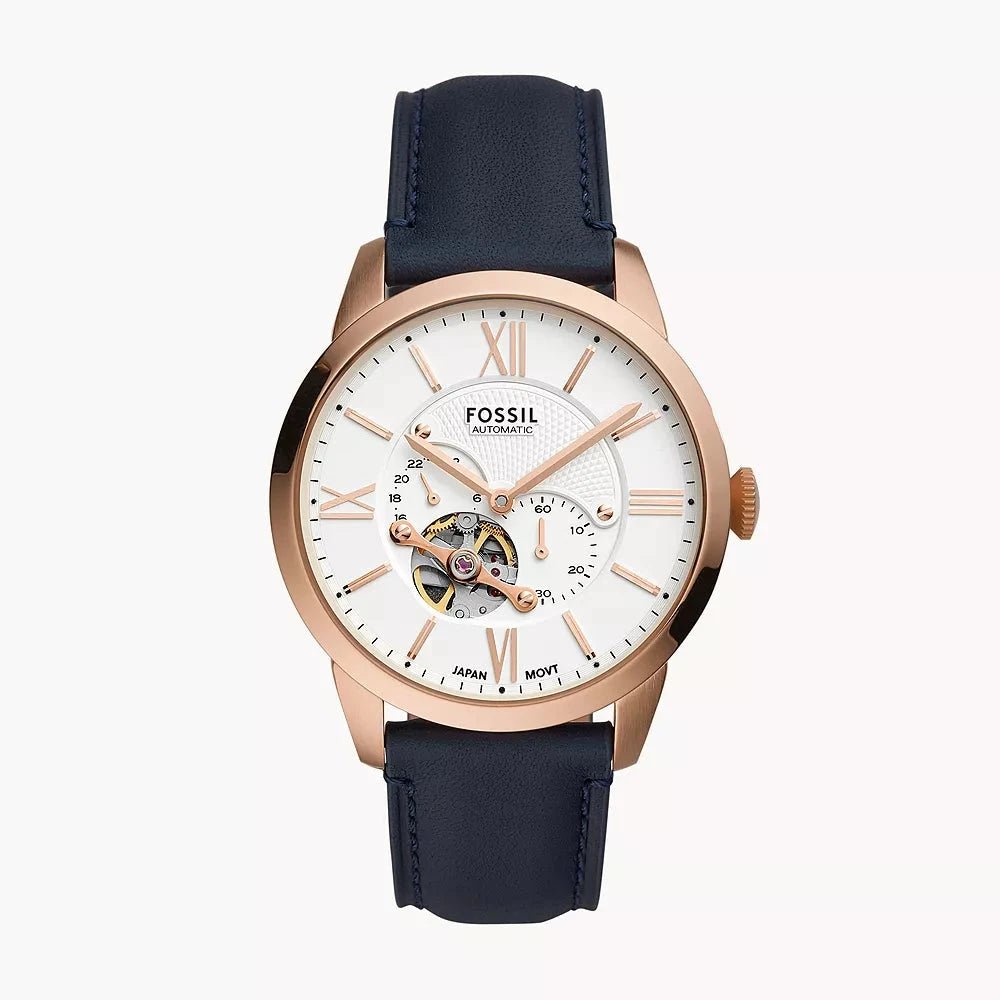 Fossil Townsman Automatic Navy Leather Men’s Watch | Fossil ME3171 - VERSE - 